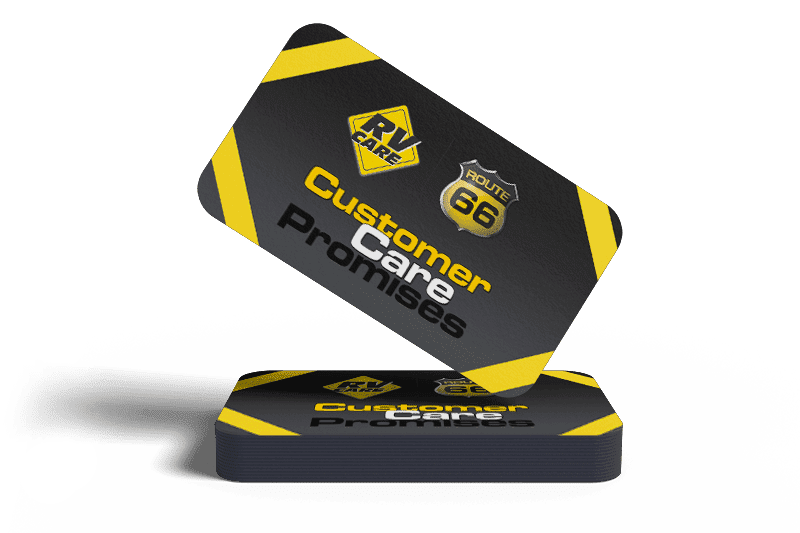 RV Care Customer Care Promises card